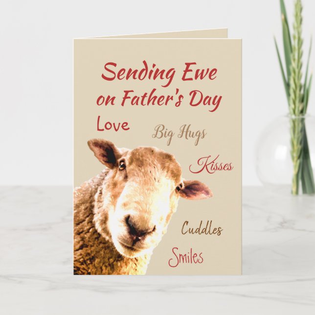 Tarjeta De Agradecimiento Enviar abrazos de amor besos Día del Padre (Anverso)