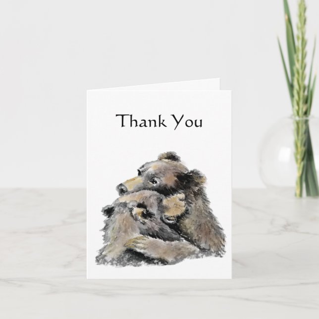 Tarjeta De Agradecimiento Enviar un abrazo de oso grande para decir Gracias (Anverso)