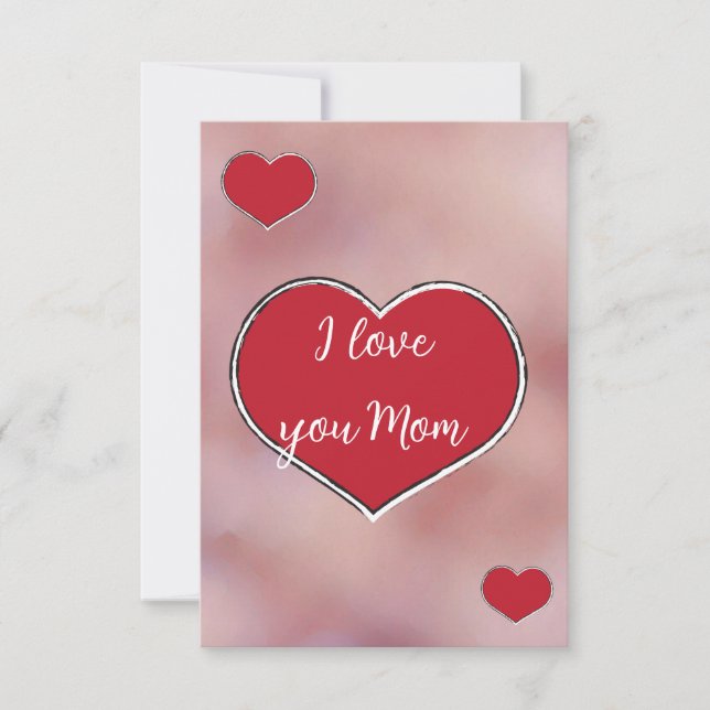Tarjeta De Agradecimiento Ephemera vibrant romantic red heart art (Anverso)