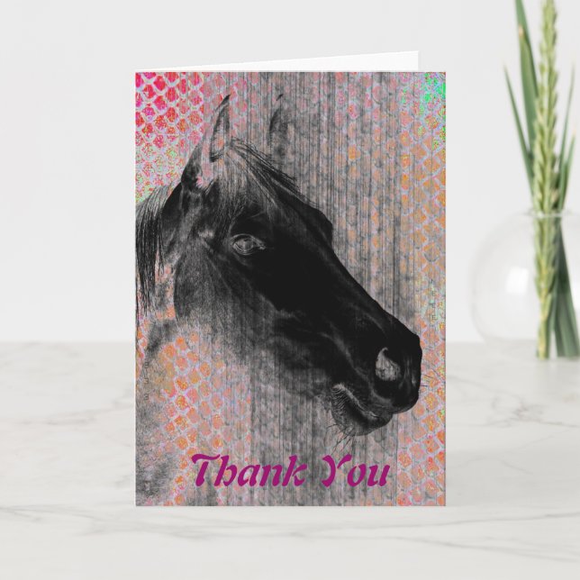 Tarjeta De Agradecimiento Equine 2, Gracias (Anverso)