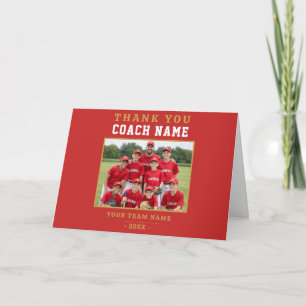 Tarjeta De Agradecimiento Equipo de béisbol moderno Foto Entrenador