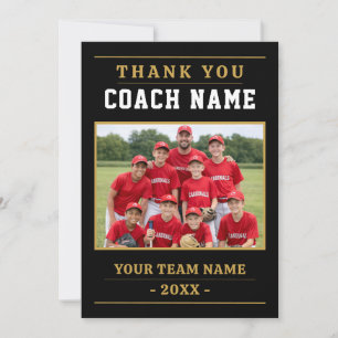 Tarjeta De Agradecimiento Equipo de béisbol moderno Foto Entrenador