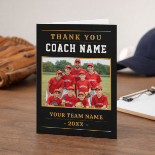Tarjeta De Agradecimiento Equipo de béisbol moderno Foto Entrenador
