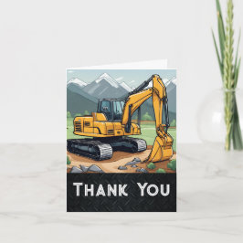 Tarjeta De Agradecimiento Equipo de Construcción Excavadora Cumpleaños de Ex