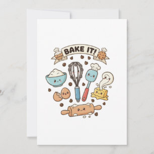 Tarjeta De Agradecimiento Equipo de repostería Kawaii adorable ¡Hornearlo!