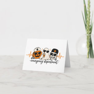 Tarjeta De Agradecimiento ER Enfermera de Halloween Departamento de Emergenc