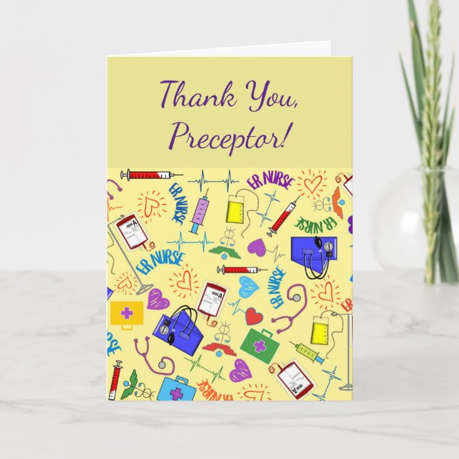 Tarjeta De Agradecimiento ER Enfermero Preceptor Gracias (Anverso)
