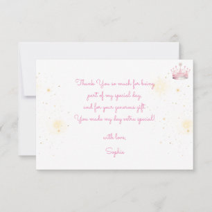 Tarjeta De Agradecimiento Érase una vez el cumpleaños de la princesa