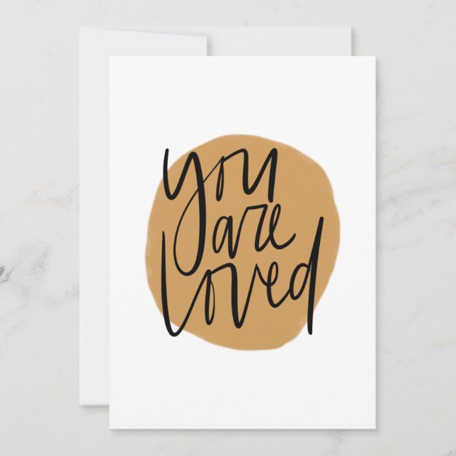 Tarjeta De Agradecimiento eres amado amarillo (Anverso)