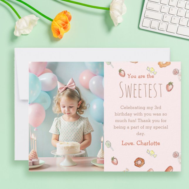 Tarjeta De Agradecimiento Eres el pastel de cumpleaños más dulce de los niño (Subido por el creador)