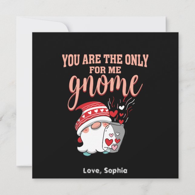 Tarjeta De Agradecimiento Eres el único para mí gnome Valentine (Anverso)