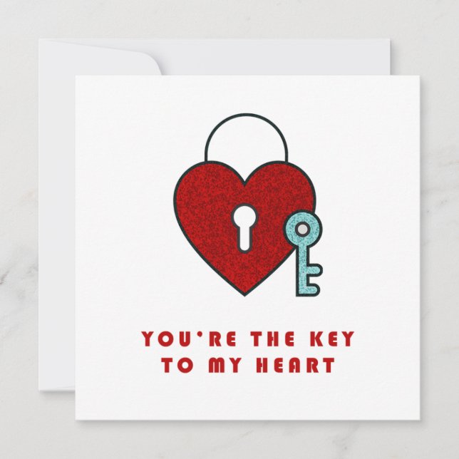 Tarjeta De Agradecimiento Eres la llave de mi corazón (Anverso)