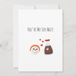 Tarjeta De Agradecimiento Eres mi alma gemela - Sushi Funny Food Pun card