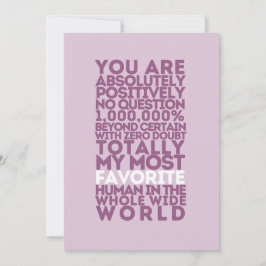 Tarjeta De Agradecimiento Eres mi humano favorito | Orquídea