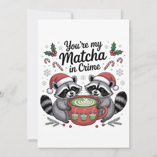 Tarjeta De Agradecimiento Eres mi Matcha en el Delito Amantes Mapaches
