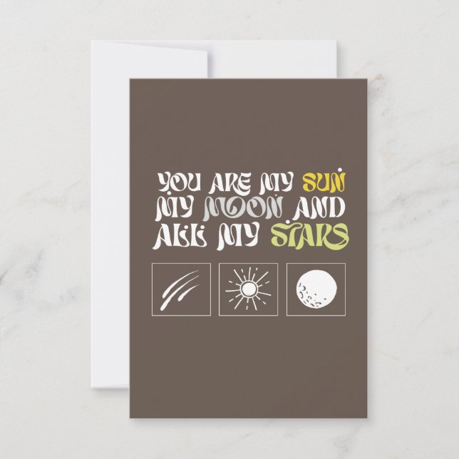 Tarjeta De Agradecimiento eres mi sol mi luna y todas mis estrellas (Anverso)