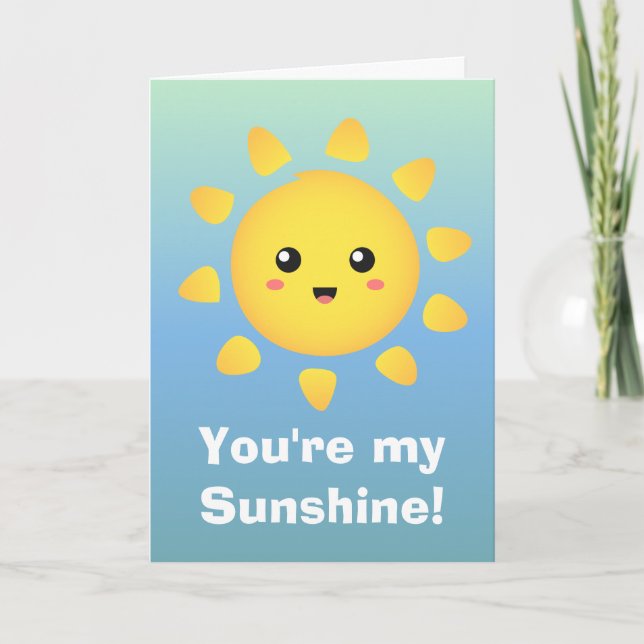 Tarjeta De Agradecimiento ¡Eres mi Sunshine! Personalizado feliz de Sun (Anverso)