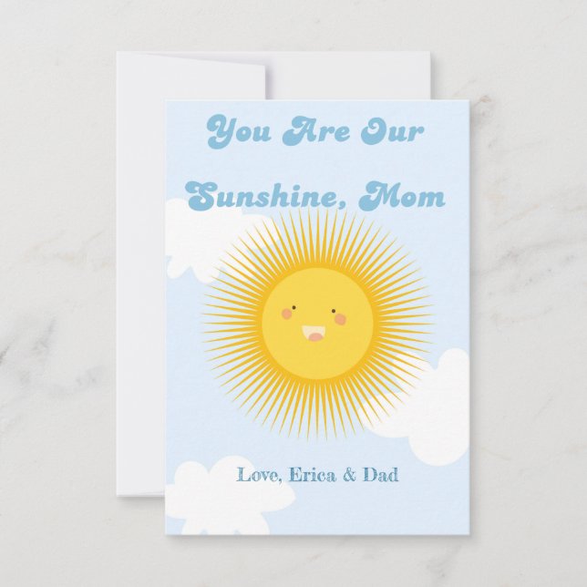 Tarjeta De Agradecimiento Eres nuestra mamá sol (Anverso)