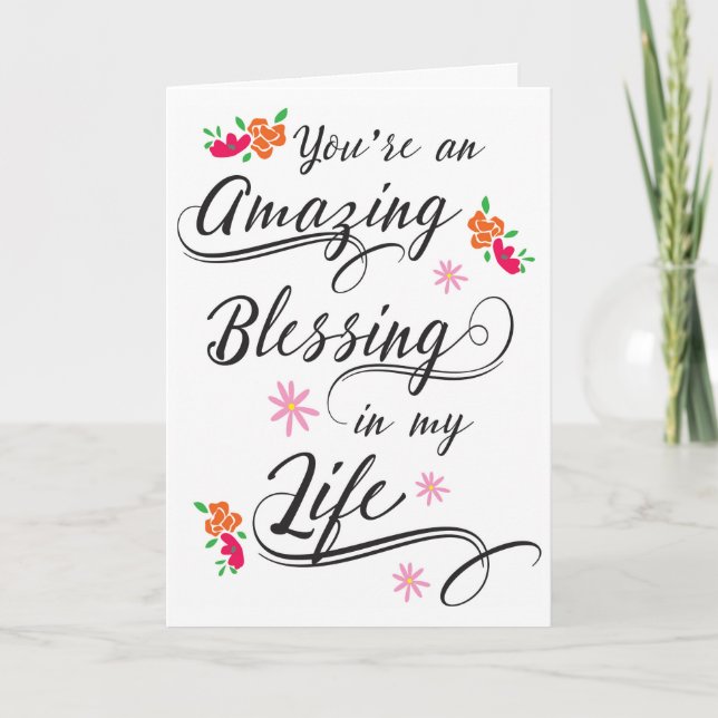 Tarjeta De Agradecimiento Eres una bendición increíble en mi vida (Anverso)