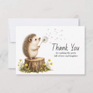 Tarjeta De Agradecimiento Erizo Caprichoso Soplando un Diente de León