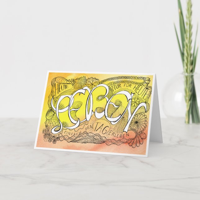 Tarjeta De Agradecimiento Erste Regel der Gelassenheit – LEBEN Faltkarte (Anverso)