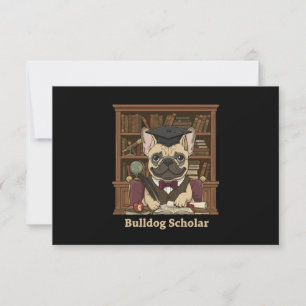 Tarjeta De Agradecimiento Erudito Bulldog   Adorable Profesor Bulldog Francé