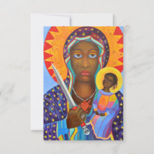 Tarjeta De Agradecimiento Erzulie Dantor Black Madonna Voodoo Lwa