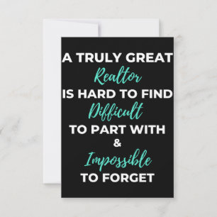 Tarjeta De Agradecimiento Es Difícil Encontrar Un Realtor Realmente Grande