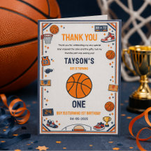 Es hora del juego de baloncesto, primer cumpleaños