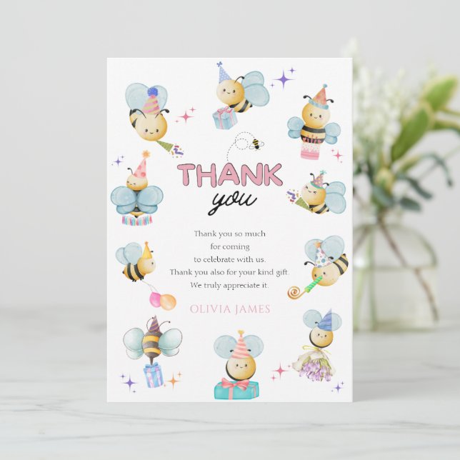 Tarjeta De Agradecimiento Es muy divertido ser un primer cumpleaños (Anverso de pie)