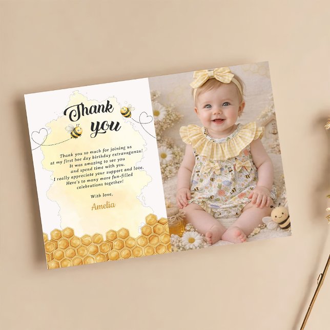 Tarjeta De Agradecimiento Es Tan Dulce Ser Amarillo Foto Cumpleaños (Subido por el creador)