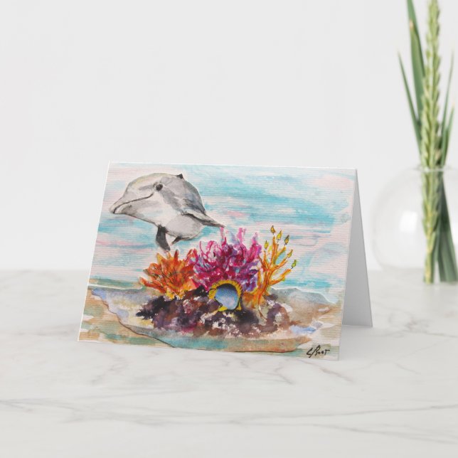 Tarjeta De Agradecimiento Es tu cumpleaños en el mar (Anverso)
