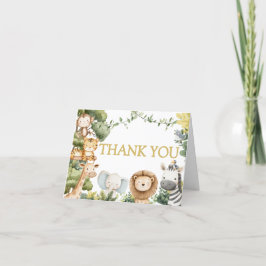 Tarjeta De Agradecimiento Es un Baby Shower animal salvaje de boy Jungle