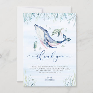 Tarjeta De Agradecimiento Es un Baby Shower de Boy Under the Sea