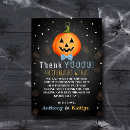 Tarjeta De Agradecimiento ¡Es un Boo-y! Pequeña Baby Shower de Halloween de 
