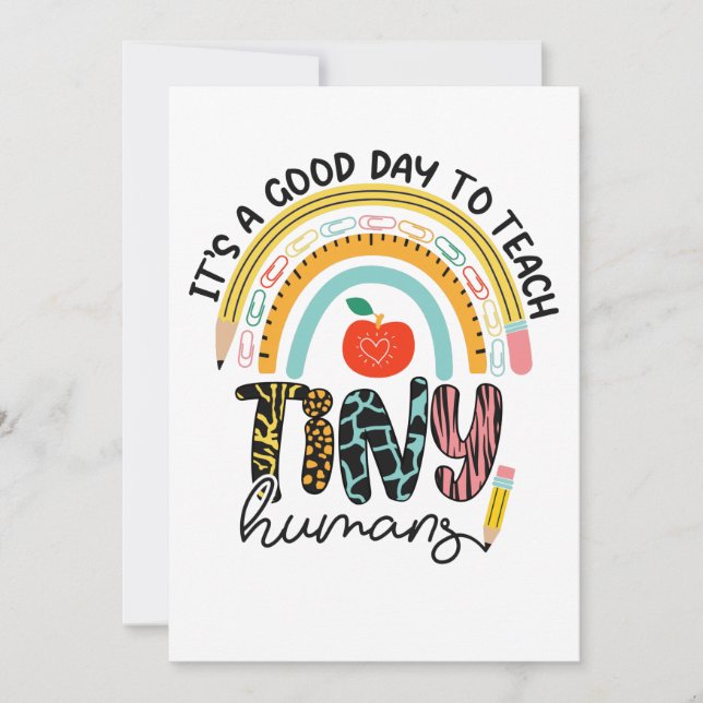 Tarjeta De Agradecimiento Es un buen día para enseñar a los humanos pequeños (Anverso)
