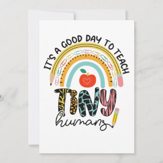 Tarjeta De Agradecimiento Es un buen día para enseñar a los humanos pequeños