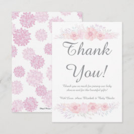 Tarjeta De Agradecimiento es un chica floral simple ducha de bebé botánico