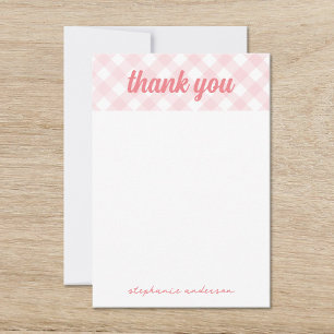 Tarjeta De Agradecimiento Es un Chica Gingham Baby Shower