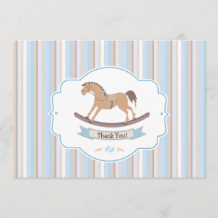 Tarjeta De Agradecimiento Es un muchacho que el caballo mecedora le agradece