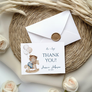 Tarjeta De Agradecimiento Es un niño Teddy Bear y globos