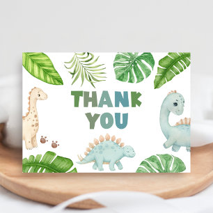 Tarjeta De Agradecimiento Es una ducha de bebé de dinosaurio niño