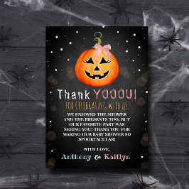 Tarjeta De Agradecimiento ¡Es una gol! Pequeña Baby Shower de Halloween de c