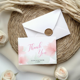 Tarjeta De Agradecimiento Es una señal de bienvenida de flores rosadas suave