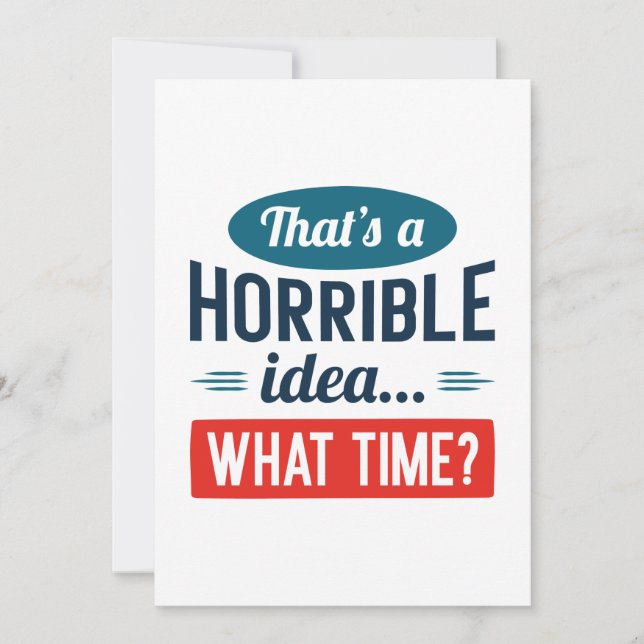 Tarjeta De Agradecimiento Esa es una idea terrible (Anverso)