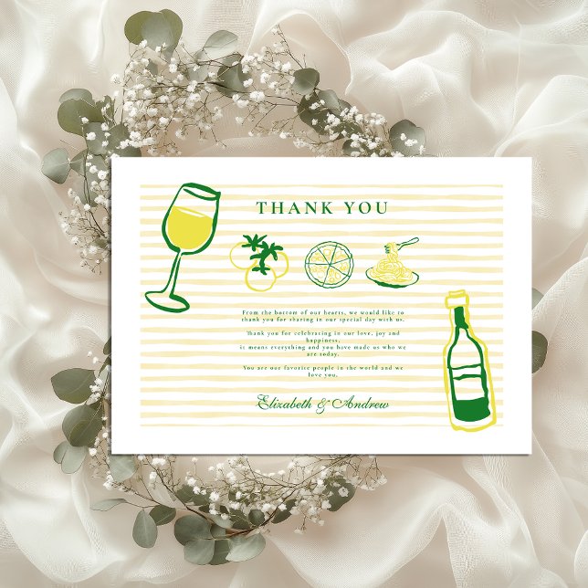Tarjeta De Agradecimiento Esbozo Boda italiano amarillo (Subido por el creador)