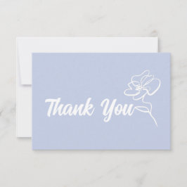 Tarjeta De Agradecimiento Esbozo clásico de floración azul