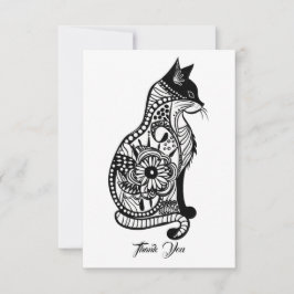 Tarjeta De Agradecimiento Esbozo de gato curado II