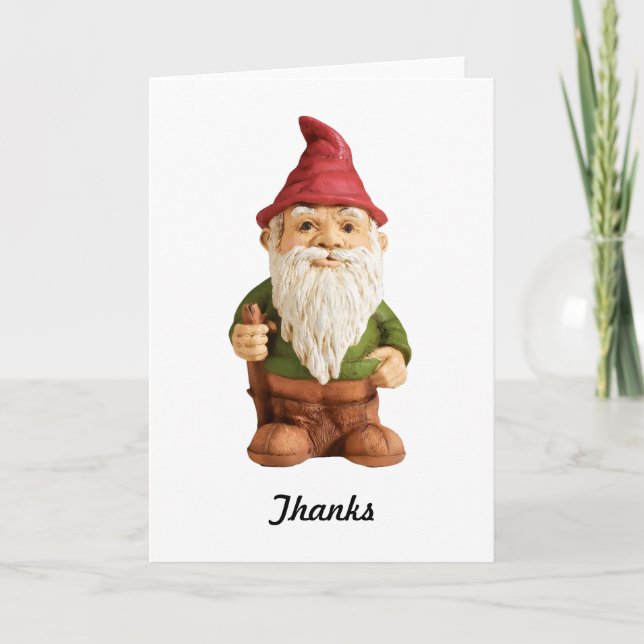 Tarjeta De Agradecimiento Esbozo de Gnome Garden (Anverso)