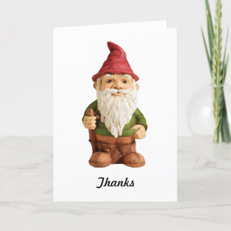 Tarjeta De Agradecimiento Esbozo de Gnome Garden